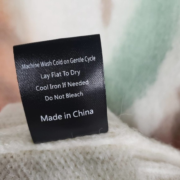 POL Autumn Dreams Tie‎ Dye Sweater L Ivory Green Peach Tan - Picture 7 of 8